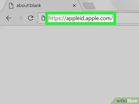 Az Apple ID jelszó megváltoztatása 1. lépés