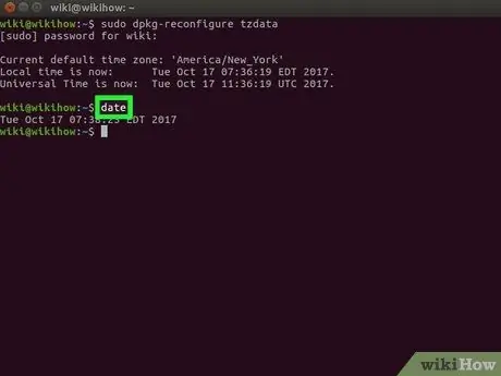 Verander de tijdzone in Linux Stap 16