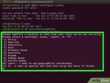 შეცვალეთ დროის ზონა Linux– ში ნაბიჯი 18