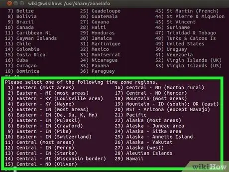 Linux Adım 20'de Saat Dilimi'ni değiştirin