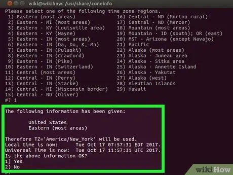 Променете часовата зона в Linux Стъпка 21