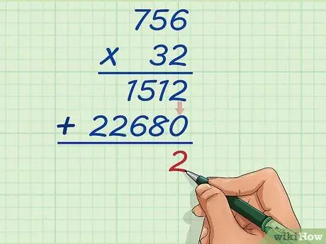 Haz una multiplicación larga Paso 9