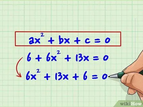 Fattori di secondo grado polinomi (equazioni quadratiche) Passaggio 1