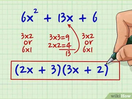 Фактор многочленов второй степени (квадратные уравнения) Шаг 2