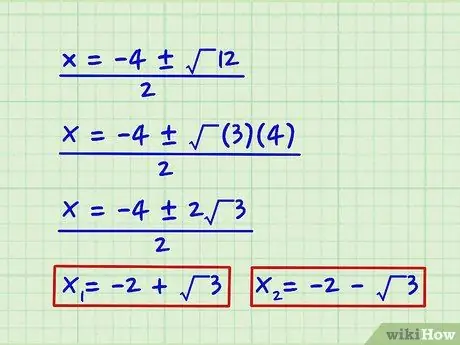 Kadahilanan Ikalawang Degree Polynomial (Mga Quadratic Equation) Hakbang 26