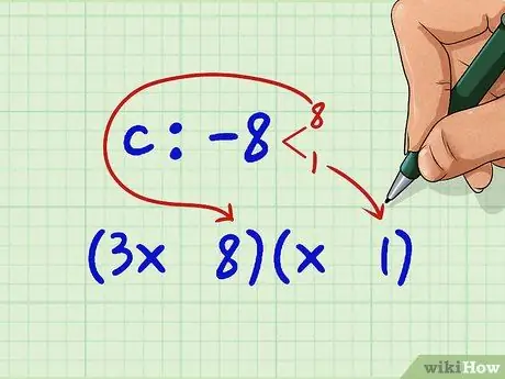 Fattori di secondo grado polinomi (equazioni quadratiche) Passaggio 7