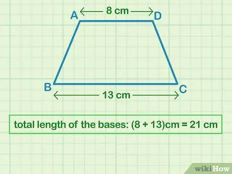 Bereken de oppervlakte van een trapezium Stap 1