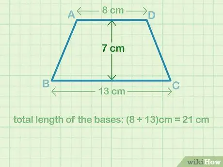 Bereken de oppervlakte van een trapezium Stap 2