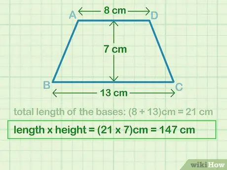 Calculer l'aire d'un trapèze Étape 3