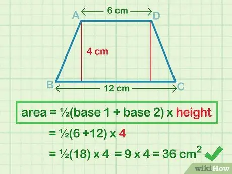 Hesabu Eneo la Hatua ya 8 ya Trapezoid