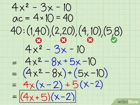 Facteur par regroupement Étape 10