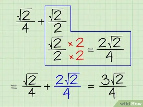 Adicionar e subtrair raízes quadradas, etapa 9