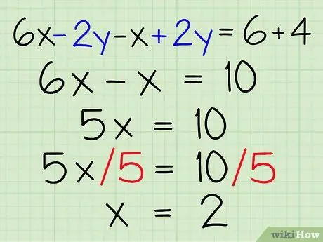 Selesaikan Sistem Persamaan Algebra yang Mengandungi Dua Pembolehubah Langkah 10