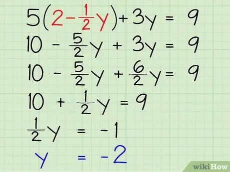 Selesaikan Sistem Persamaan Algebra yang Mengandungi Dua Pembolehubah Langkah 4