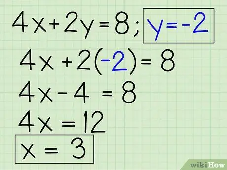 Løs systemer for algebraiske ligninger som inneholder to variabler Trinn 5