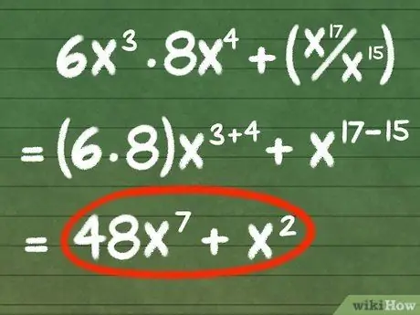 Zjednodušte algebraické výrazy, krok 15