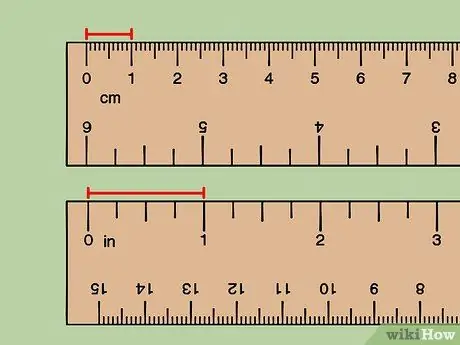 Konvertuokite centimetrus į colius 1 veiksmas