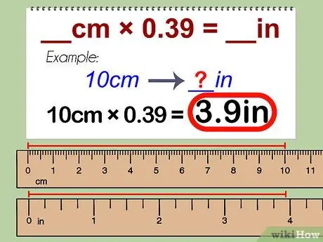 Konverter centimeter til tommer Trin 2