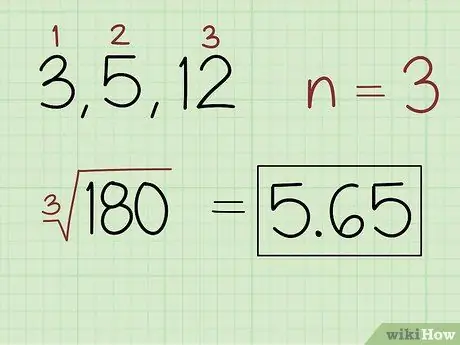 Bereken het geometrische gemiddelde Stap 2