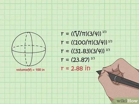 Trobeu el radi d'una esfera Pas 3