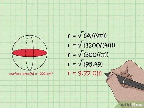 Cerqueu el radi d'una esfera Pas 4