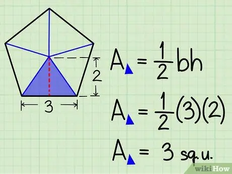 Poiščite območje običajnega Pentagona 3. korak