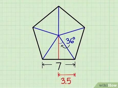 Poiščite območje običajnega Pentagona 8. korak