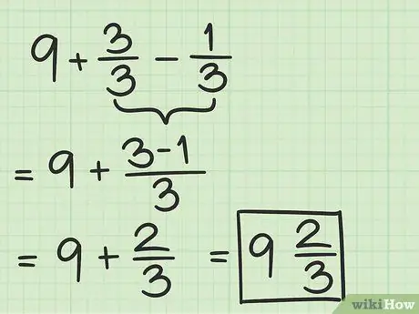 Subtract Fractions from Whole Numbers Step 10