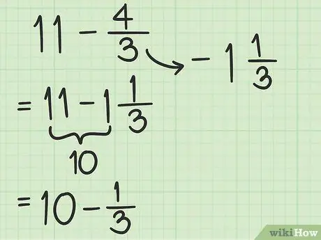 Subtract Fractions from Whole Numbers Step 6