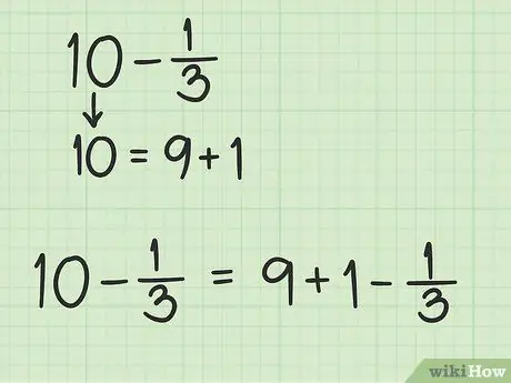 Subtract Fractions from Whole Numbers Step 7