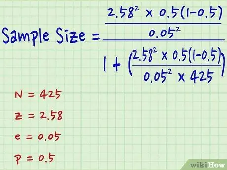 Calculați dimensiunea eșantionului Pasul 7