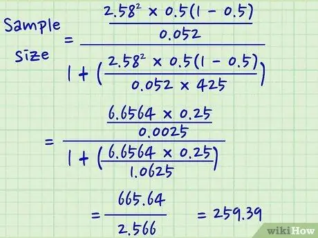 คำนวณขนาดตัวอย่าง ขั้นตอนที่ 8