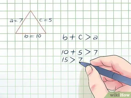 Determineu si les tres longituds laterals són un pas 4 de triangle