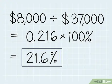 Calculeu el percentatge de canvi Pas 3