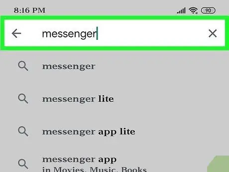 Použijte Facebook Messenger Krok 2