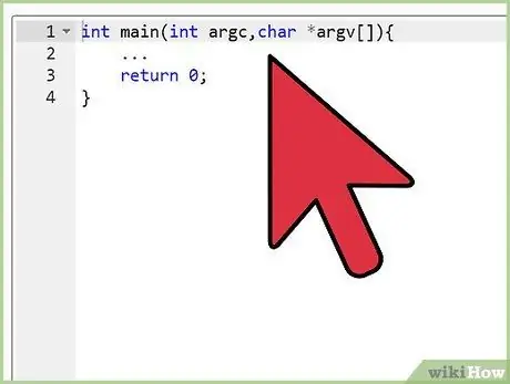 Escreva o código padrão em C ++ Etapa 3