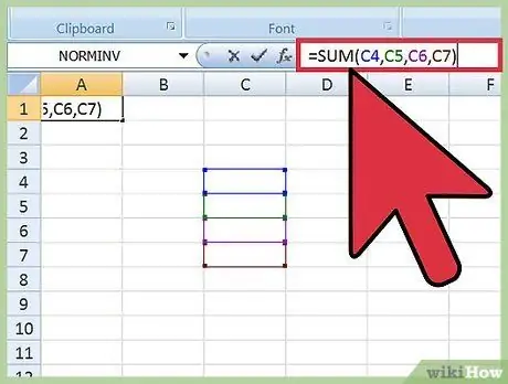 Verwenden von Summenformeln in Microsoft Excel Schritt 1