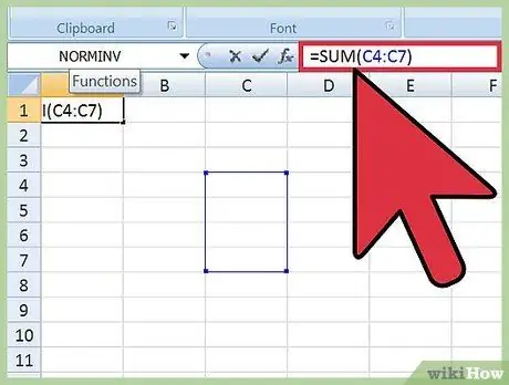 Χρήση τύπων αθροίσεων στο Microsoft Excel Βήμα 2