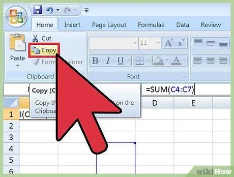 Bruk summeringsformler i Microsoft Excel Trinn 4