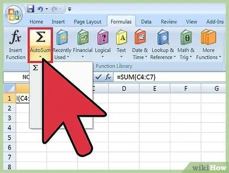 Microsoft Excel चरण 5 में योग सूत्र का प्रयोग करें