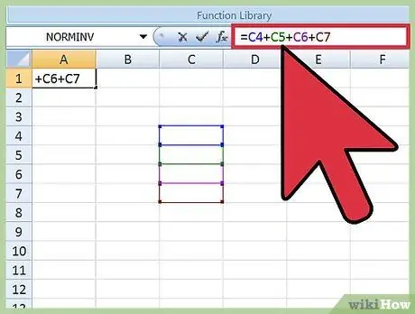 Use fórmulas de suma en Microsoft Excel Paso 6