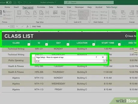 Ajouter une ligne d'en-tête dans Excel Étape 9