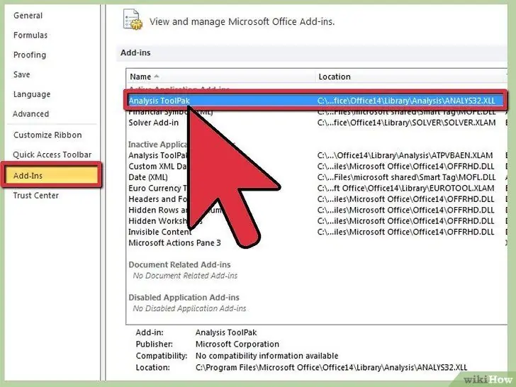 Pokrenite regresijsku analizu u programu Microsoft Excel 2. korak