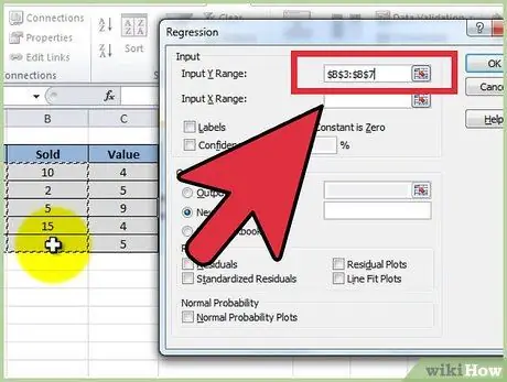 Εκτέλεση πολλαπλής παλινδρόμησης στο Excel Βήμα 5