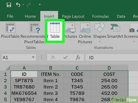 عمل جداول باستخدام Microsoft Excel الخطوة 4