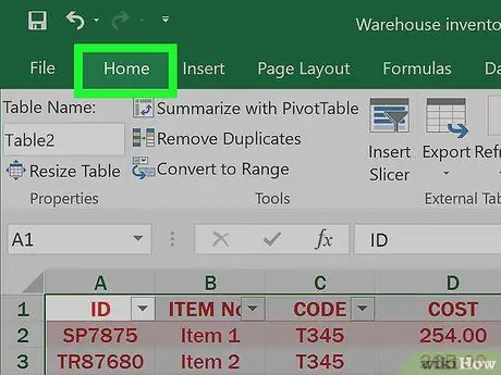 Ustvarjanje tabel z uporabo programa Microsoft Excel 9. korak