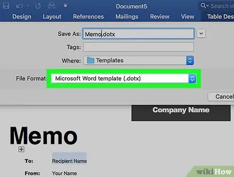 Microsoft Word चरण 52 में दस्तावेज़ टेम्पलेट का उपयोग करें