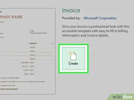 Faceți o factură pe Excel Pasul 4