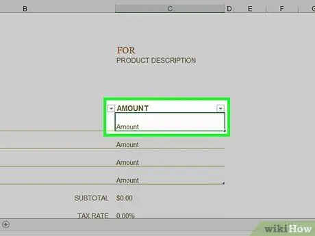 Excel -də Faktura hazırlayın 6 -cı addım