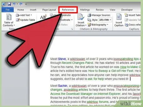 Lábjegyzet hozzáadása a Microsoft Word programhoz 1. lépés